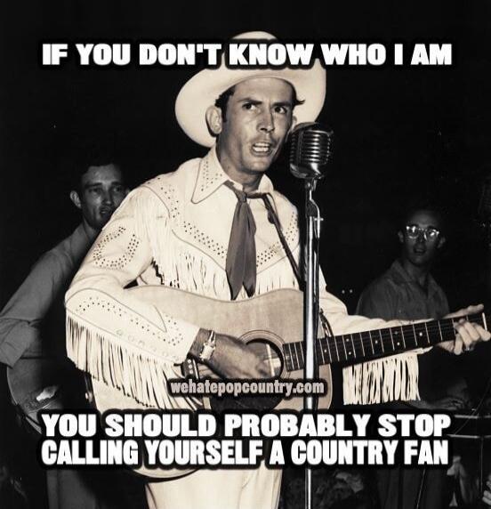 IF YOU DON'T KNOW WHO I AM YOU SHOULD PROBABLY STOP CALLING YOURSELF A COUNTRY FAN wehatepopcountry.com