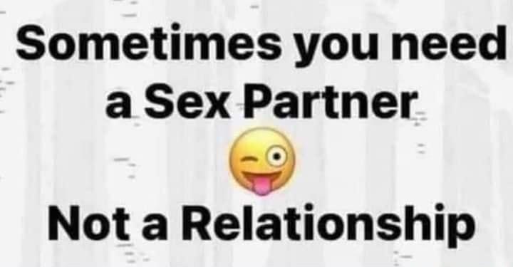 Sometimes you need a Sex Partner o Not a Relationship