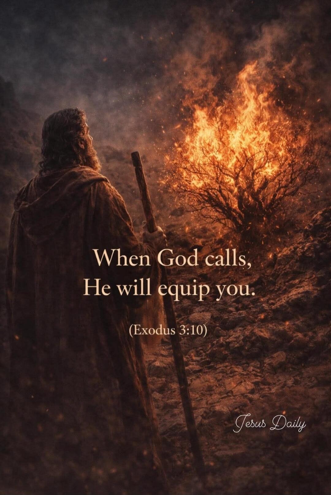 When God calls, He will equip you. (Exodus 3:10)