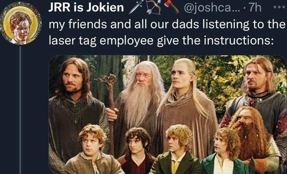 n JRRisJokien X joshca 7h AR UCLEEERCEI T ELENS GOl CRG T laser tag employee give the instructions