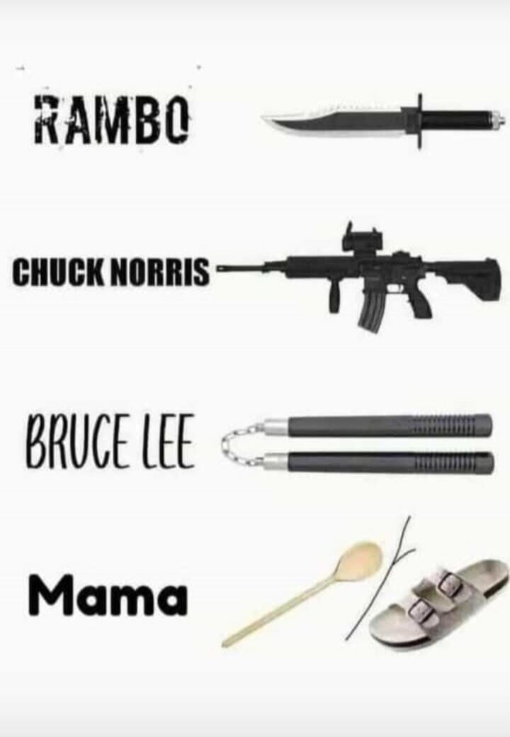 RAMBO
CHUCK NORRIS
BRUCE LEE
Mama