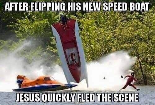 AFTERFLIPPING HIS NEW SPEED BOAT