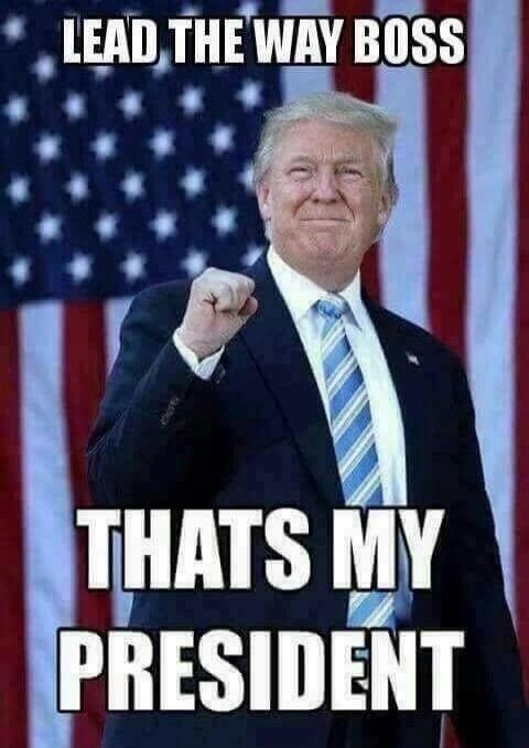 LEAD THE WAY BOSS THATS MY PRESIDENT