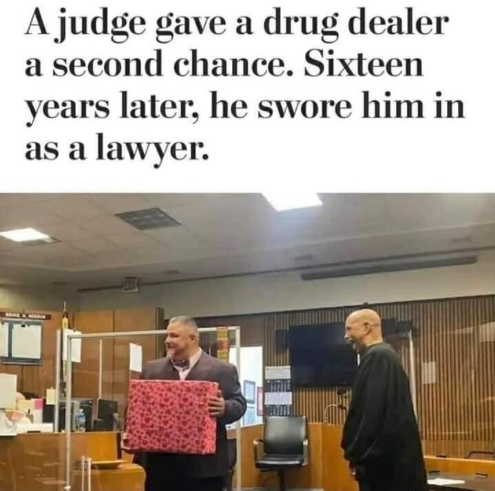 judge gave a drug dealer a second chance Sixteen years later he swore him in as a lawyer