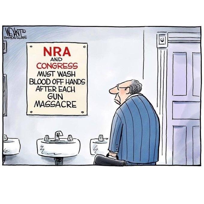 NRA AND CONGRESS MUST WASH BLOOD OFF HANDS AFTER EACH GUN MAGSACRE