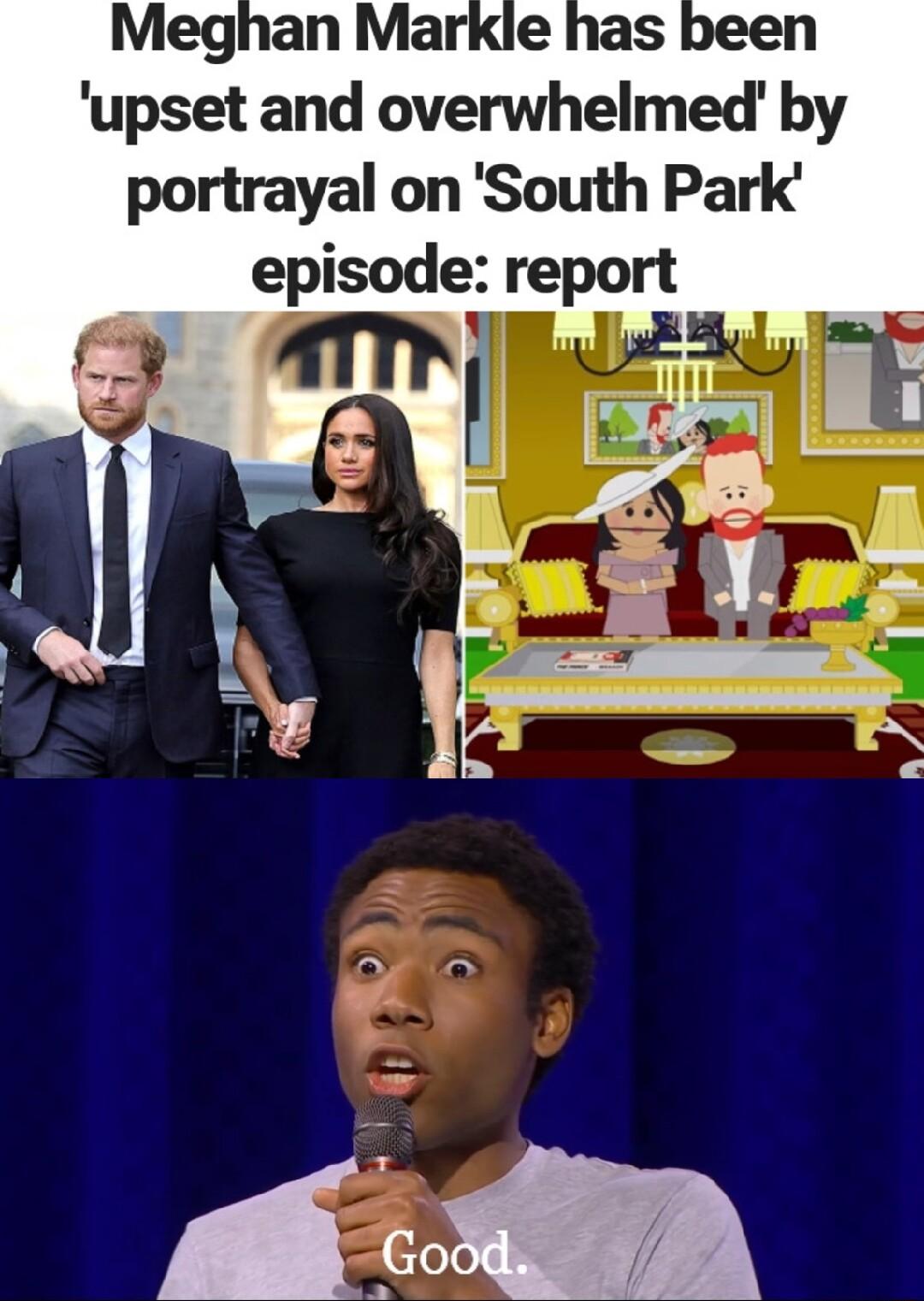 Meghan Markie has bee upset and overwhelmed by portrayal on South Park episode report