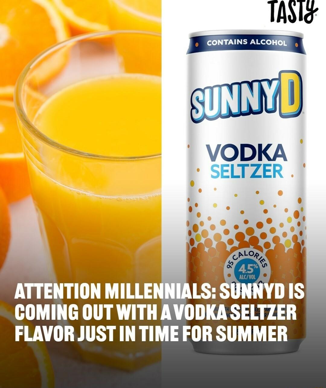 CONTAINS ALCOHGH ATTENTION MILLENNIA COMING OUT WITH AVODKA SELTZER FLAVOR JUST IN TIME FOR SUMMER