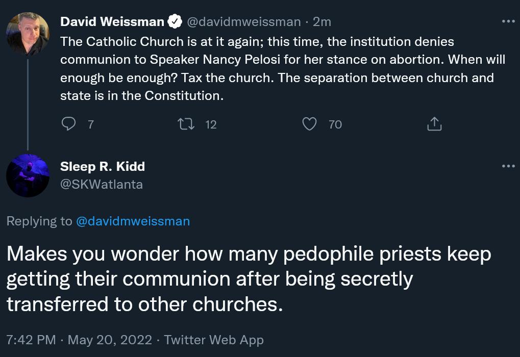 The Catholic Church is at it again this time the institution denies foZelyaa1VgTTea R o RS CEV A NETS TQVA RTIOTT I o gl g ST gy e o ToT WoTg Yol g i oo MAVIVA T RPN 1 T TeIVf g Wo N T ToT0F 1 s VAN K V g Nl s V ol o W g TSRTT o o T L g W o 1A TT g Weda T ol o g Lo state is in the Constitution 7 i WA O a Sleep R Kidd NG ETEREY w P EVT Weissman davidmweissman 2m RE ol R R l NIl N WIET I T V EVCERV 