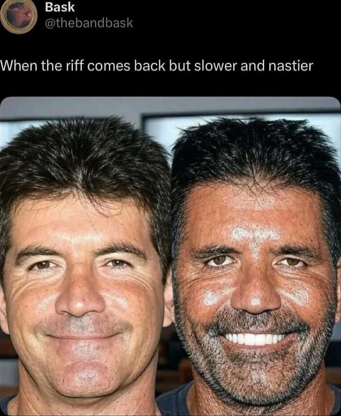 When the riff comes back but slower and nastier