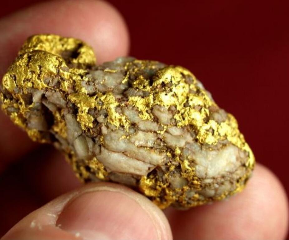 Gold nugget embedded in rocky matrix. Session ID: 1048893.