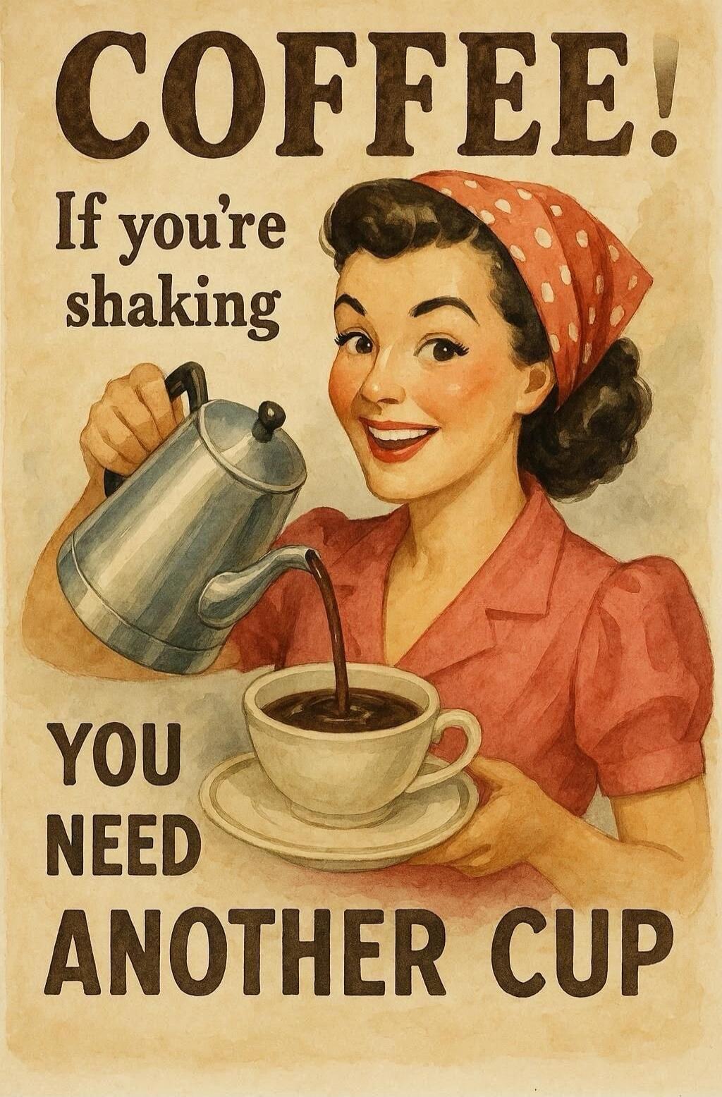 COFFEE! If you're shaking YOU NEED ANOTHER CUP