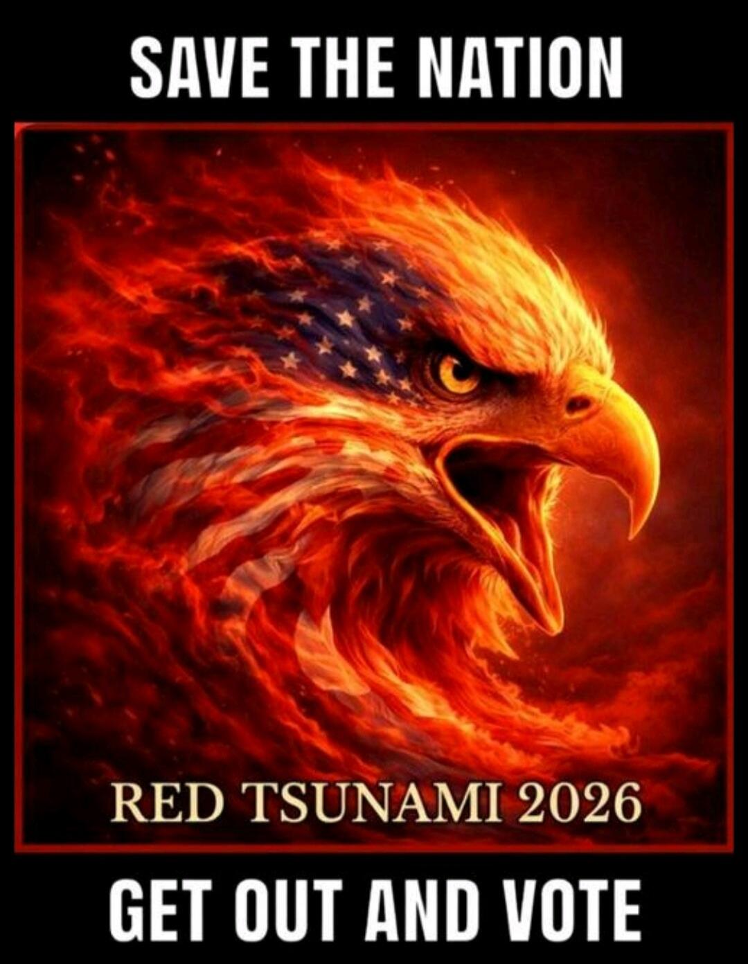SAVE THE NATION RED TSUNAMI 2026 GET OUT AND VOTE