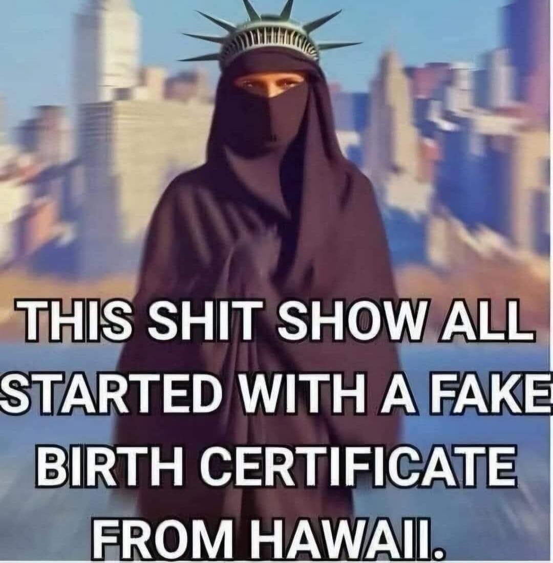 THIS SHIT SHOW ALL STARTED WITH A FAKE BIRTH CERTIFICATE FROM HAWAII.
