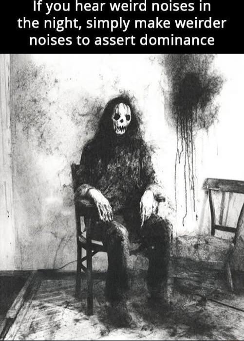If you hear weird noises in the night, simply make weirder noises to assert dominance