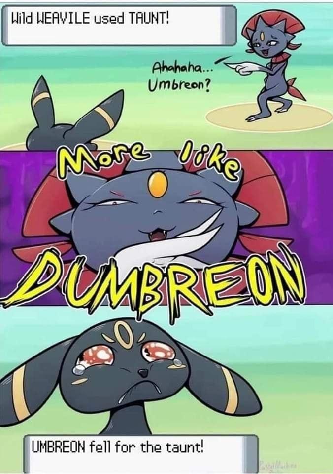 Wild HEAYILE used TRUNT I UMBREDN fell for the taunt I