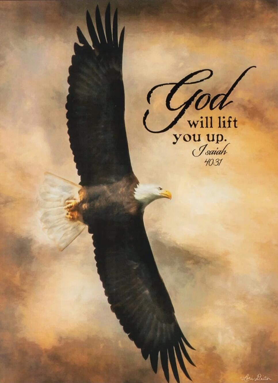 God will lift you up. Isaiah 40:31.