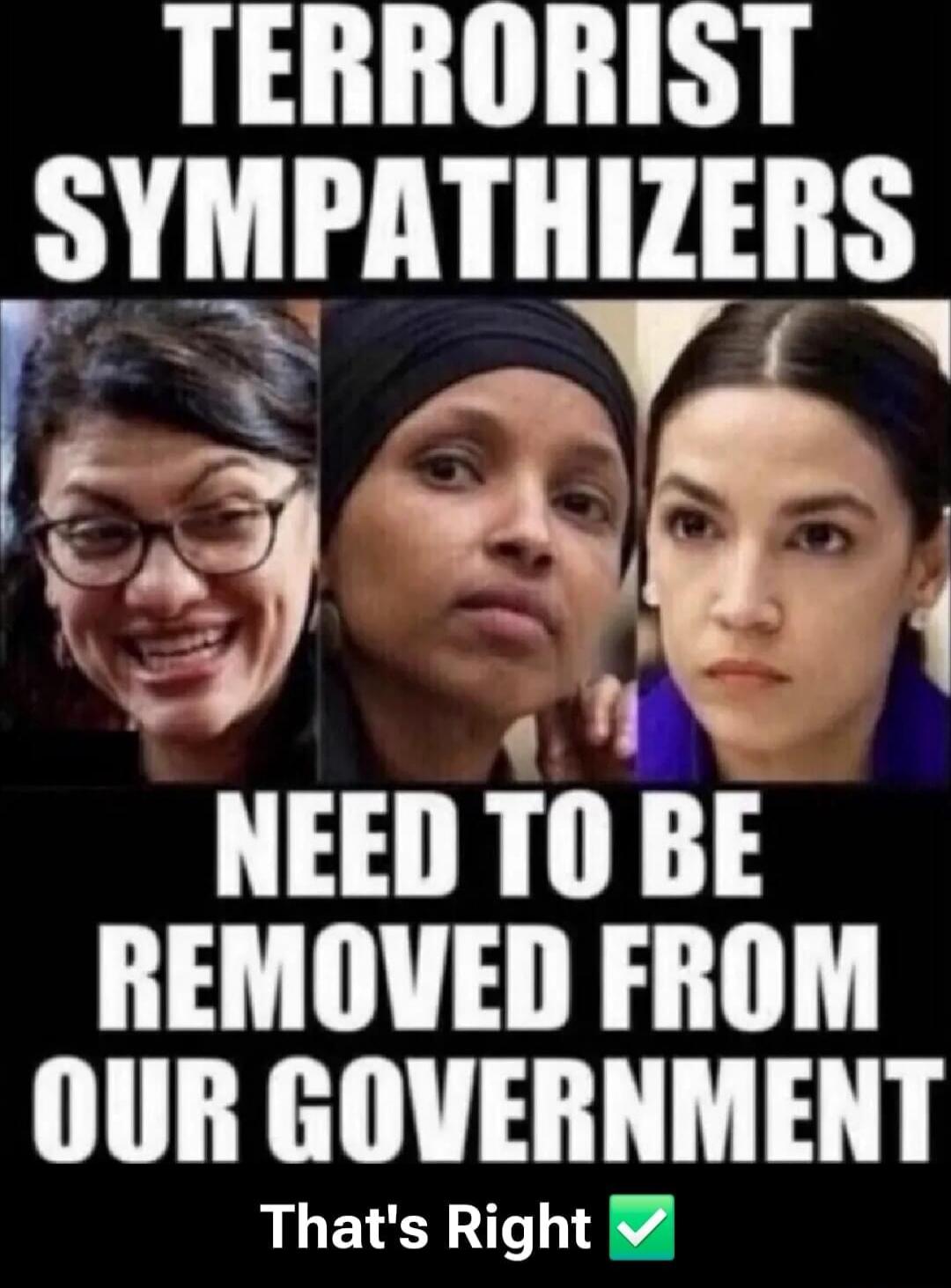 TERRORIST SYMPATHIZERS NEED TO BE REMOVED FROM OUR GOVERNMENT That's Right ✅