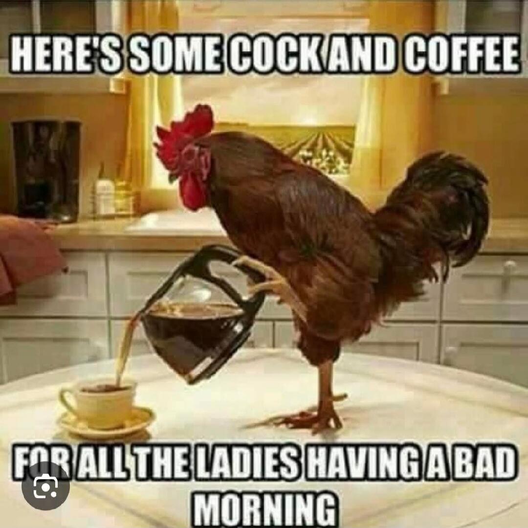 HERE'S SOME COCK AND COFFEE FOR ALL THE LADIES HAVING A BAD MORNING