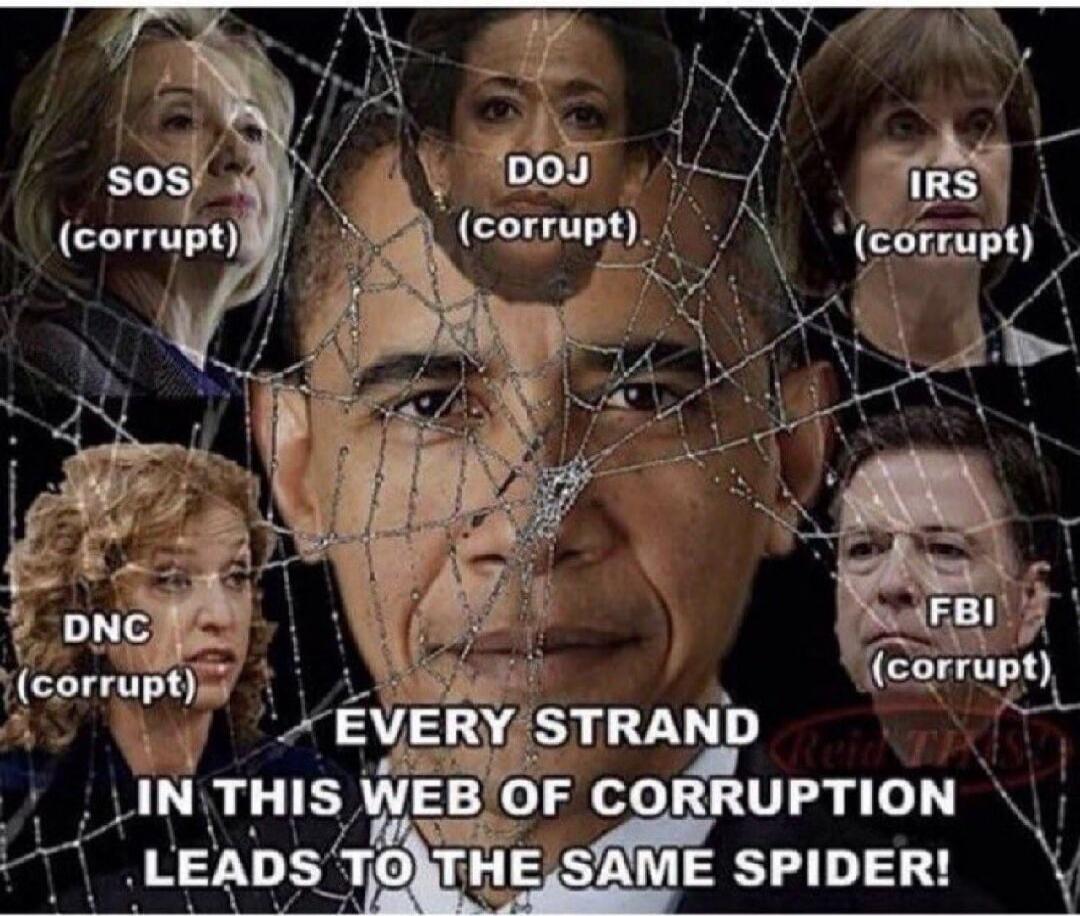 SOS (corrupt) DOJ (corrupt) IRS (corrupt) DNC (corrupt) FBI (corrupt) EVERY STRAND IN THIS WEB OF CORRUPTION LEADS TO THE SAME SPIDER!