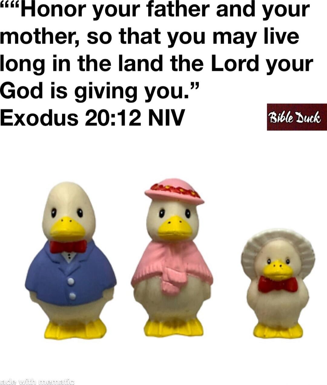“Honor your father and your mother, so that you may live long in the land the Lord your God is giving you.” Exodus 20:12 NIV