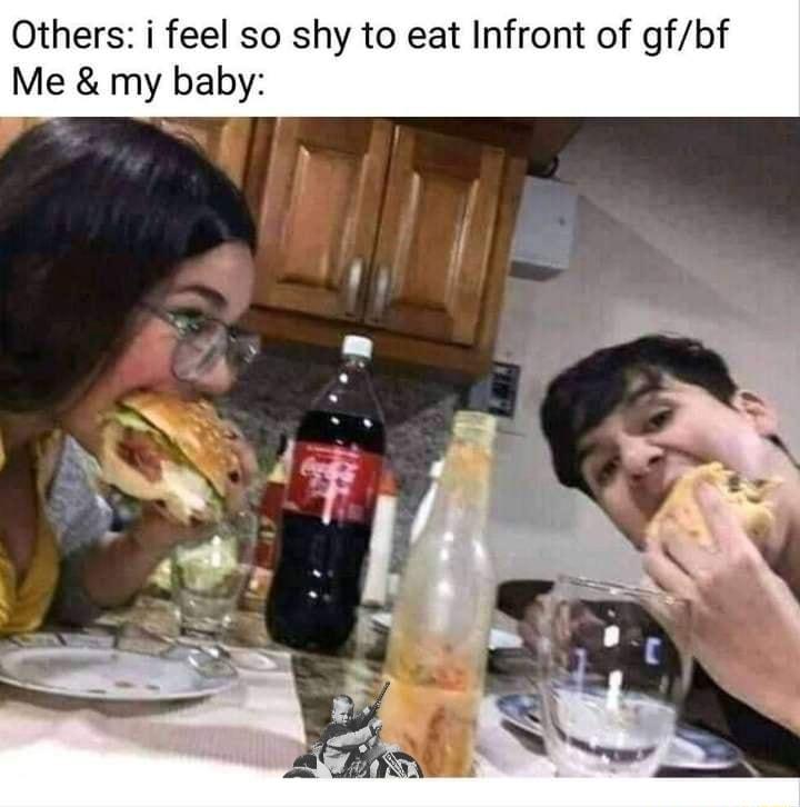 feel so shy to eat of gfbf