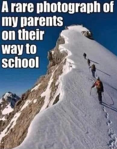 A rare photograph of my parents on their way to school