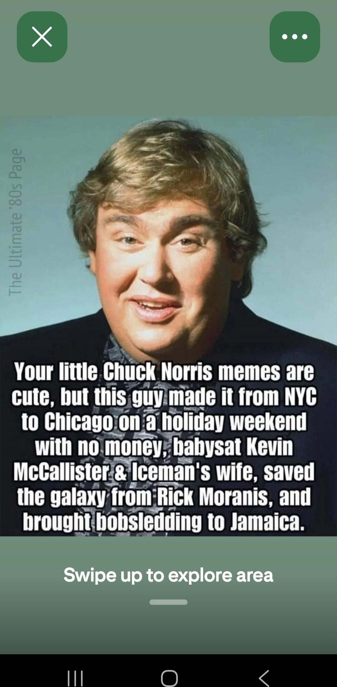 Your little Chuck Norris memes are cute, but this guy made it from NYC to Chicago on a holiday weekend with no money, babysat Kevin McCallister & Iceman's wife, saved the galaxy from Rick Moranis, and brought bobsledding to Jamaica.