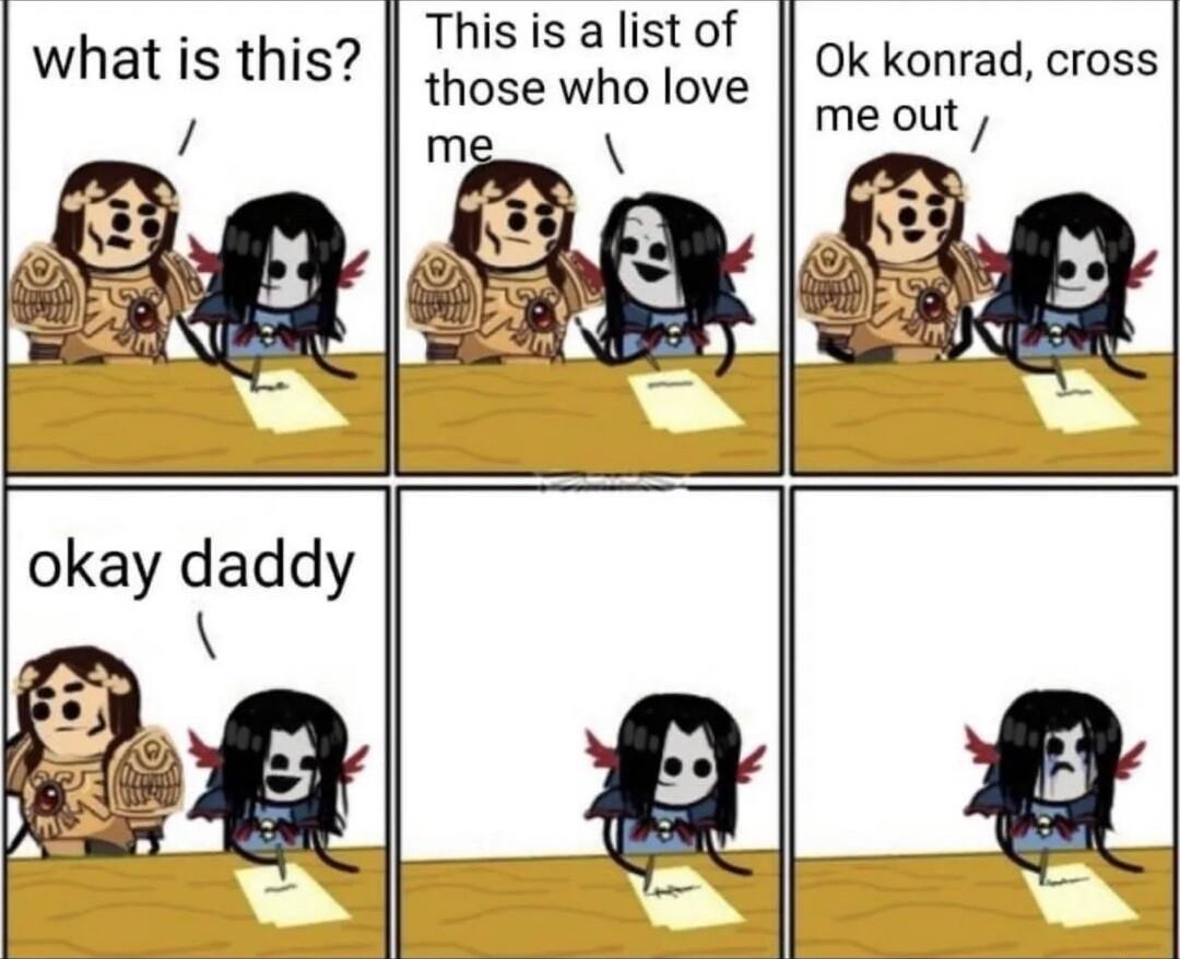 what is this This is a list of those who love me Ok konrad cross me out