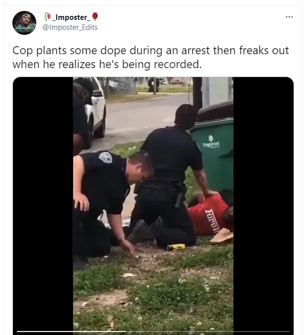 Cop plants some dope during an arrest then freaks out when he realizes hes being recorded