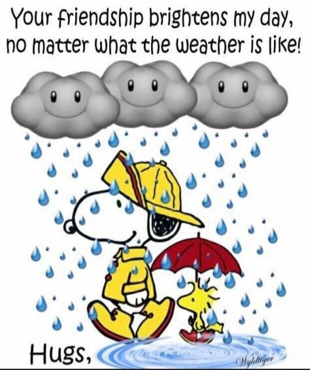 Your friendship brightens my day, no matter what the weather is like! Hugs,