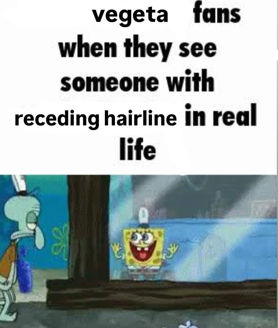 vegeta fans when they see someone with receding hairline in real life