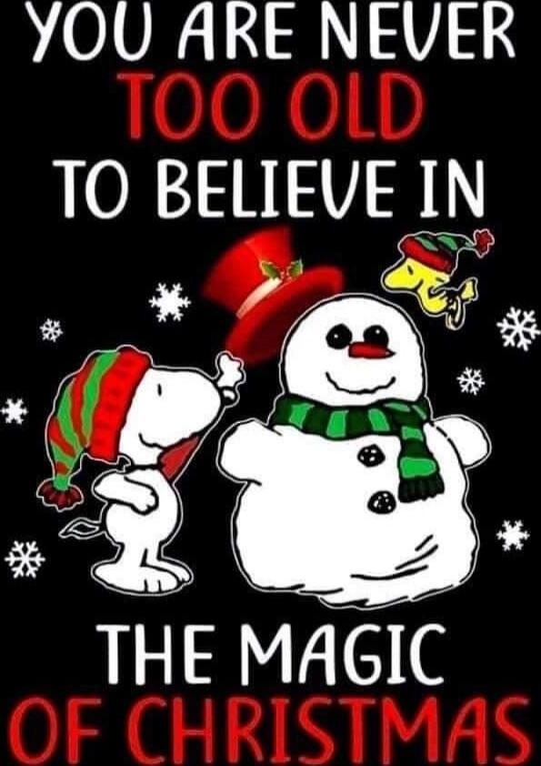 YOU ARE NEVER TOO OLD TO BELIEVE IN THE MAGIC OF CHRISTMAS