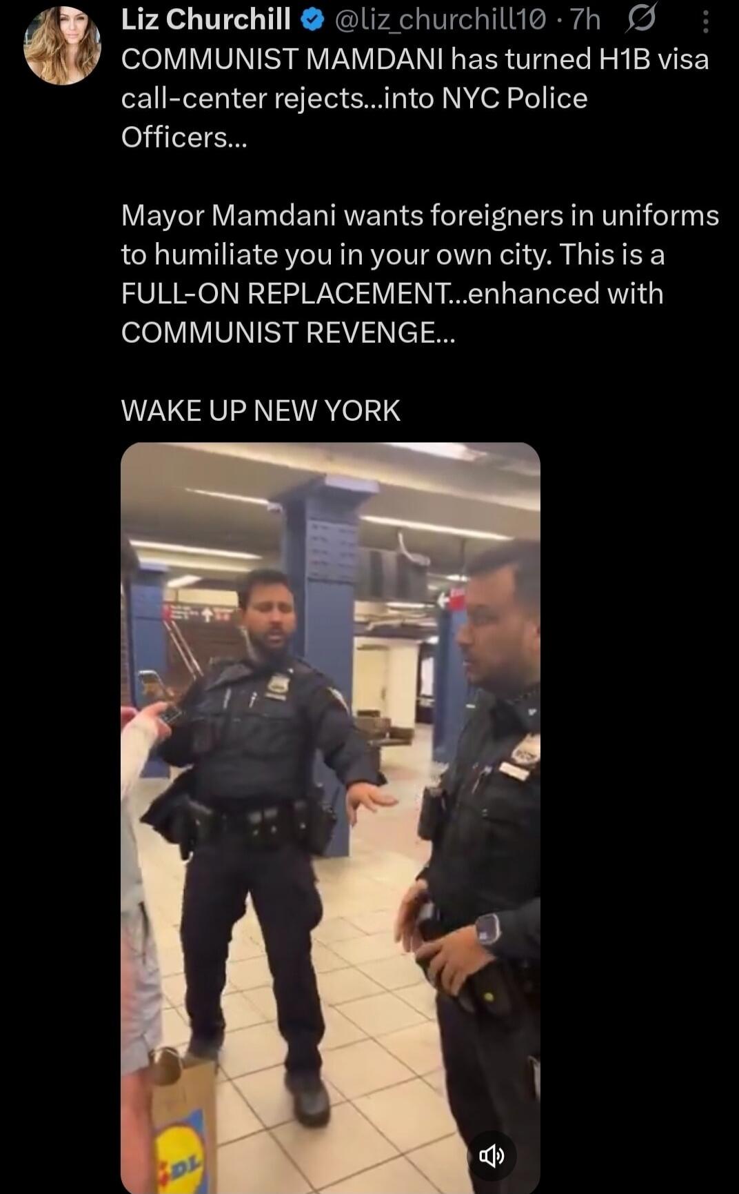 COMMUNIST MAMDANI has turned H1B visa call-center rejects...into NYC Police Officers... Mayor Mamdani wants foreigners in uniforms to humiliate you in your own city. This is a FULL-ON REPLACEMENT...enhanced with COMMUNIST REVENGE... WAKE UP NEW YORK