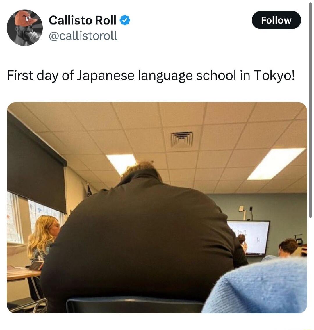 callistoroll Callisto Roll D First day of Japanese language school in Tokyo