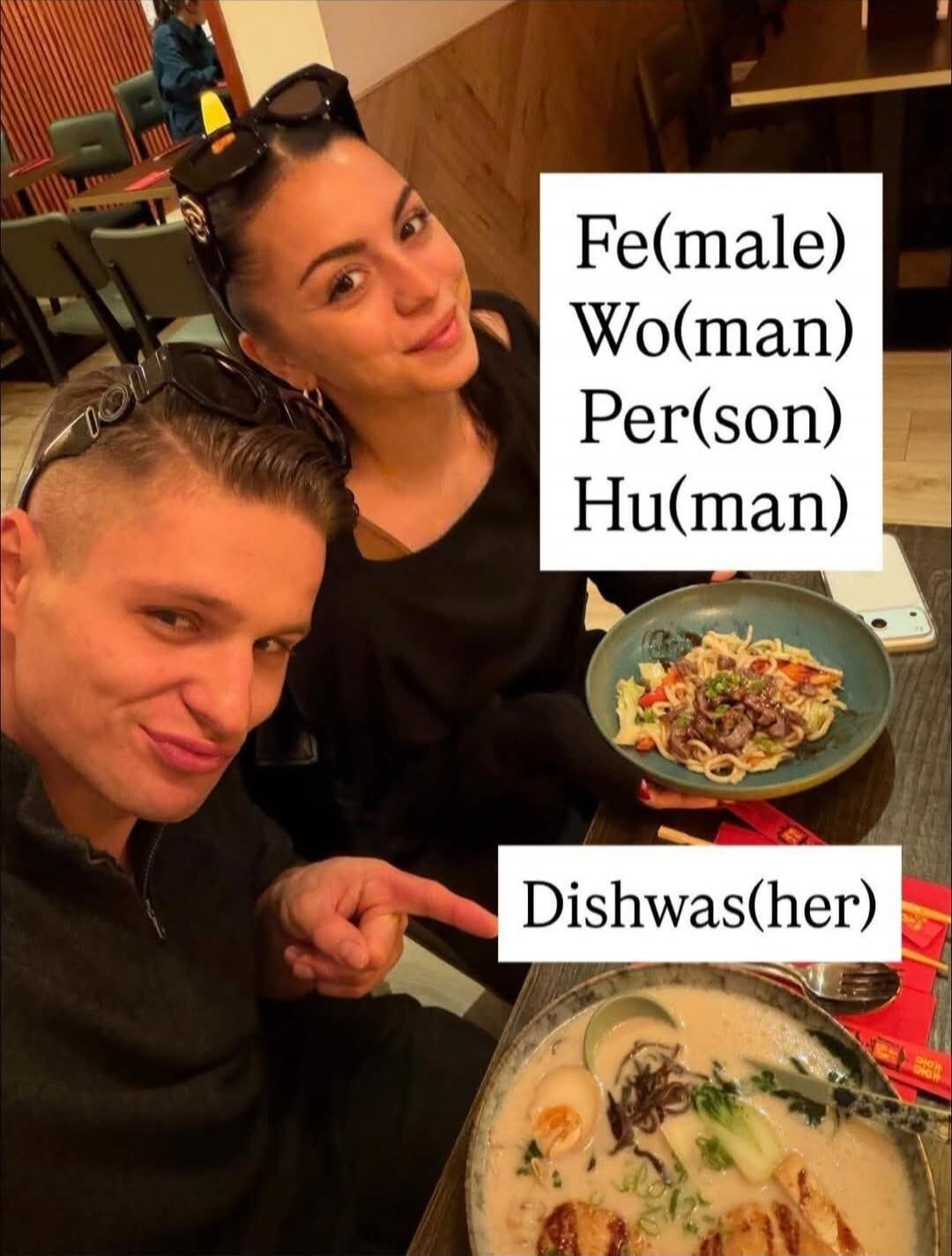 Fe(male) Wo(man) Per(son) Hu(man)\nDishwas(her)