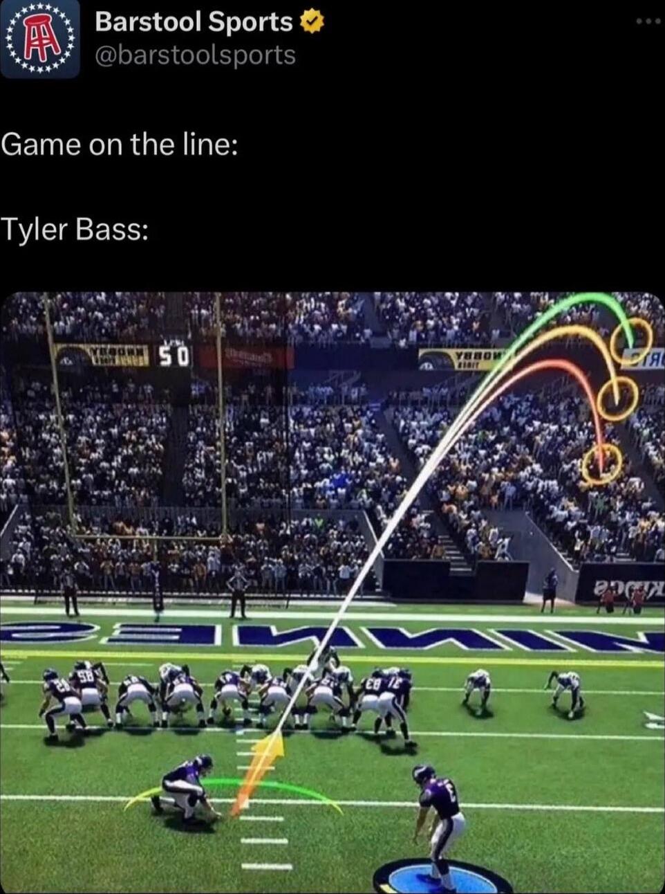 Barstool Sports barstoolsports Game on the line Tyler Bass