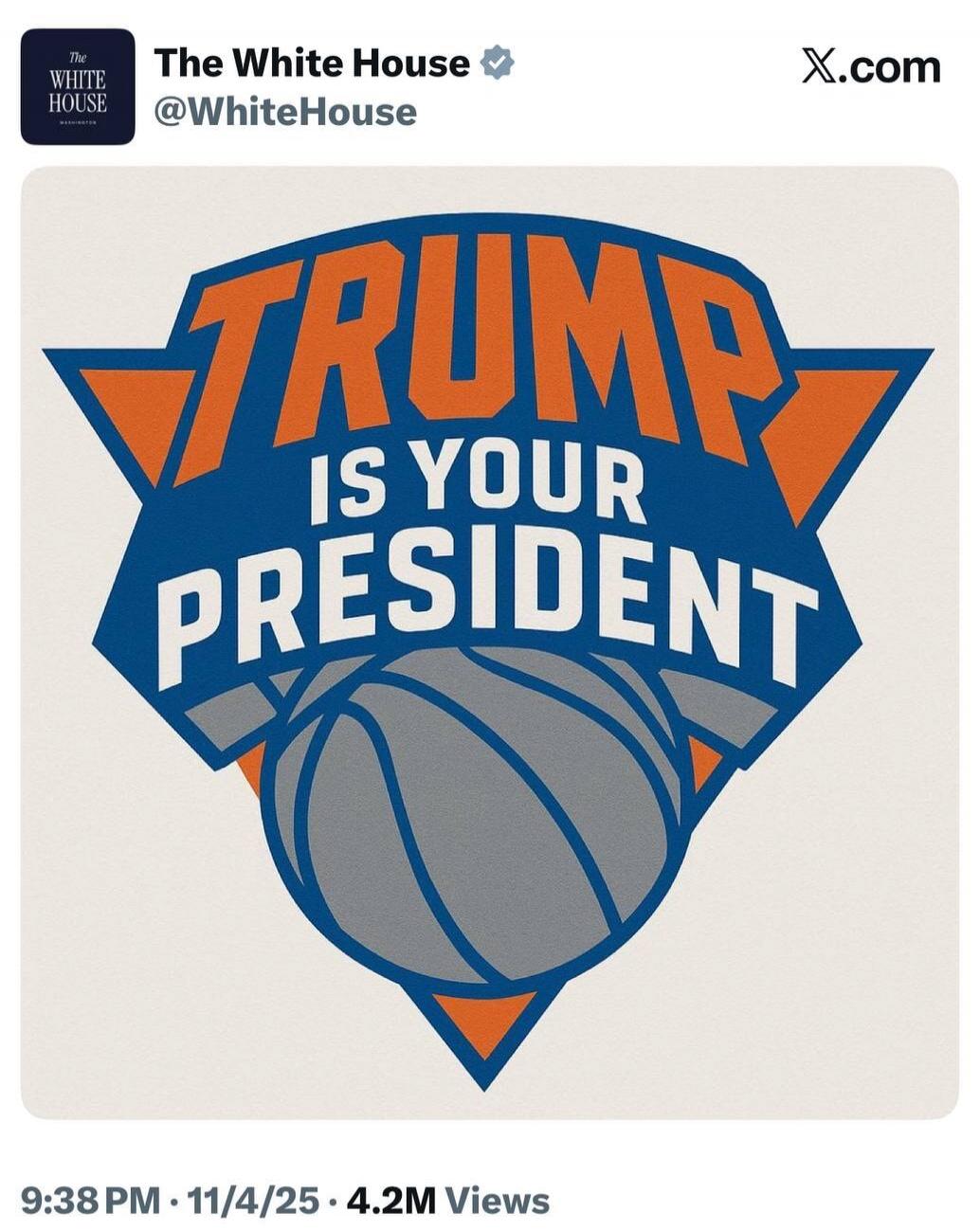 The White House @WhiteHouse (image) TRUMP IS YOUR PRESIDENT