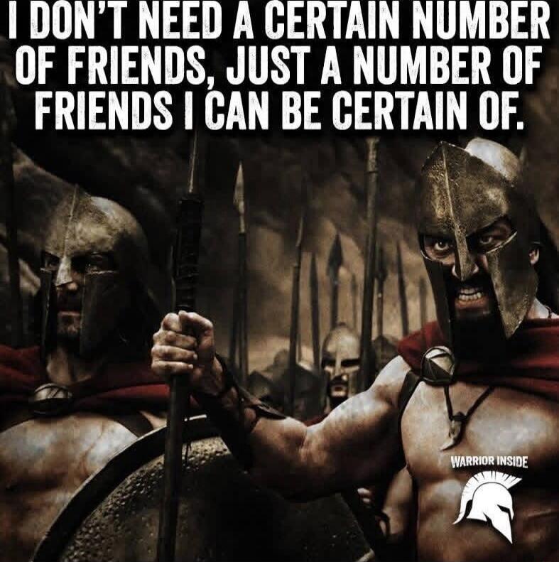 I DON'T NEED A CERTAIN NUMBER OF FRIENDS, JUST A NUMBER OF FRIENDS I CAN BE CERTAIN OF. 