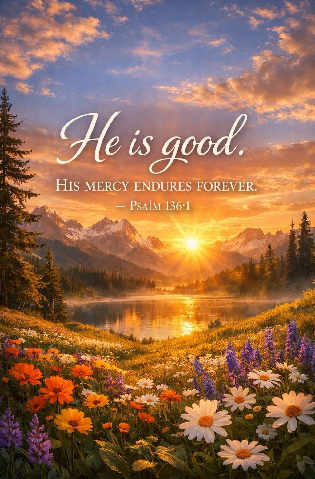 He is good. His mercy endures forever. - Psalm 136:1