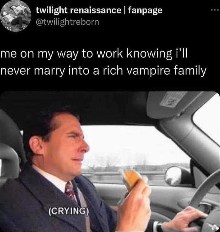 twilight renaissance fanpage me on my way to work knowing ill never marry into a rich vampire family 3401