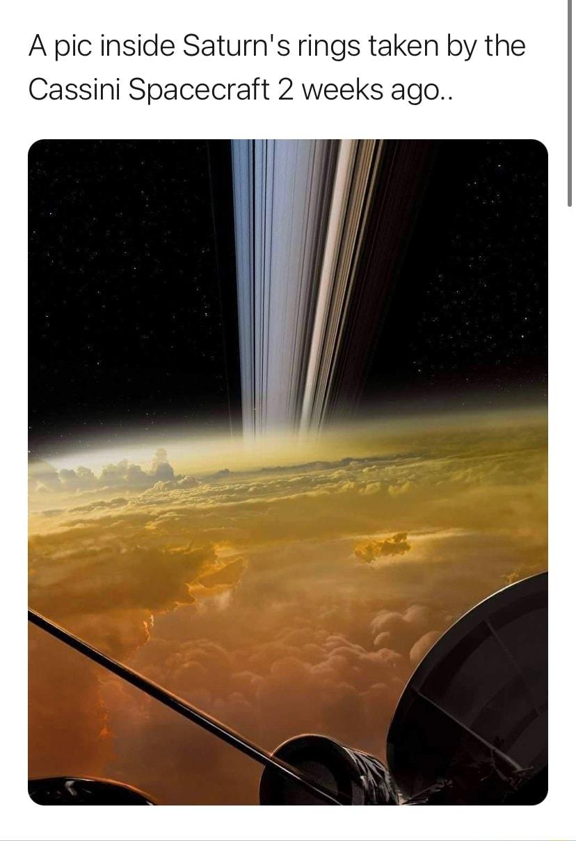 A pic inside Saturns rings taken by the Cassini Spacecraft 2 weeks ago