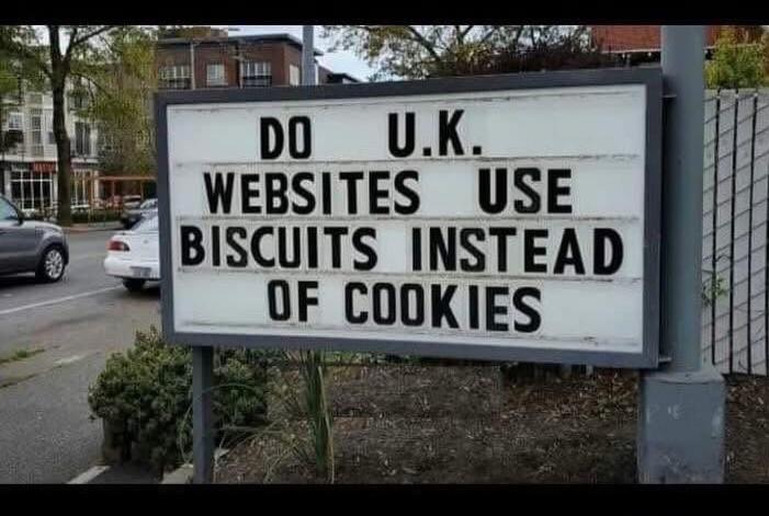 DO U.K. WEBSITES USE BISCUITS INSTEAD OF COOKIES