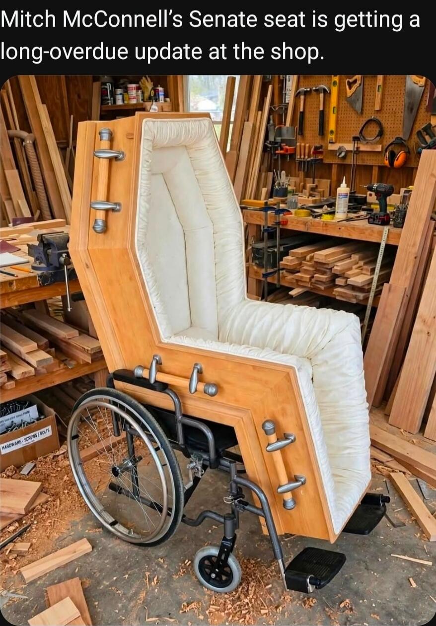 Mitch McConnell's Senate seat is getting a long-overdue update at the shop.