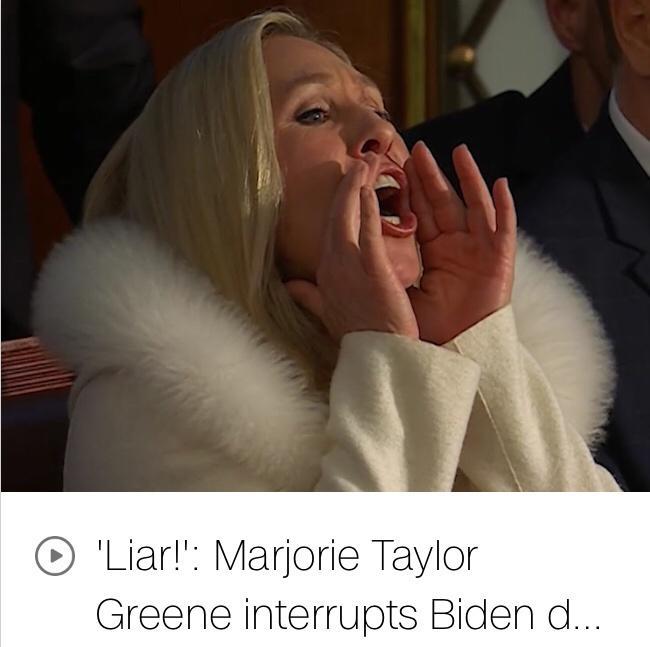 Liar Marjorie Taylor Greene interrupts Bide