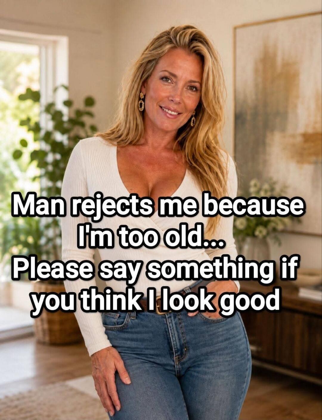 Man rejects me because I'm too old... Please say something if you think I look good