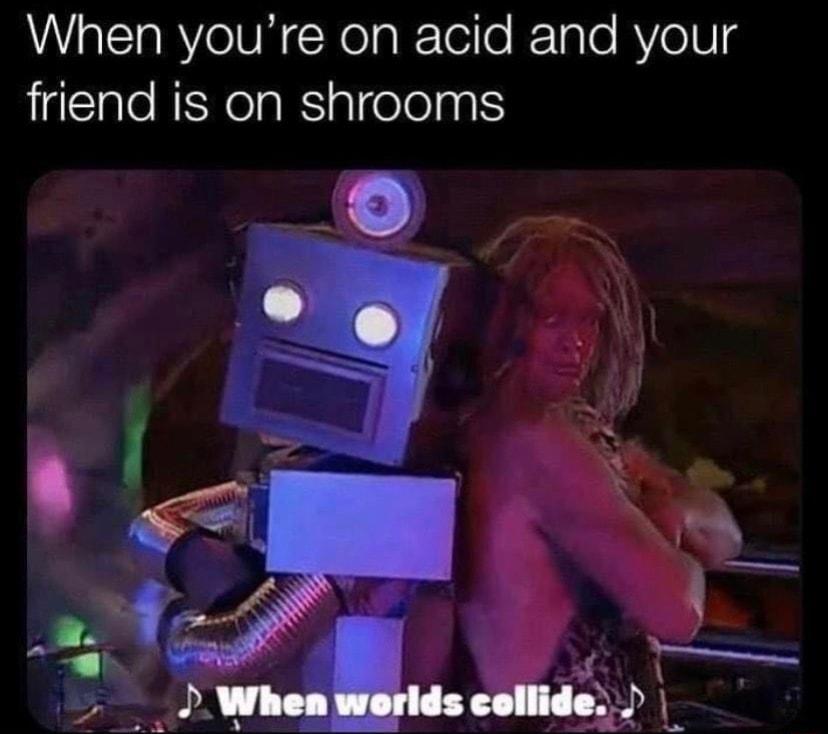 When youre on acid and your friend is on shrooms