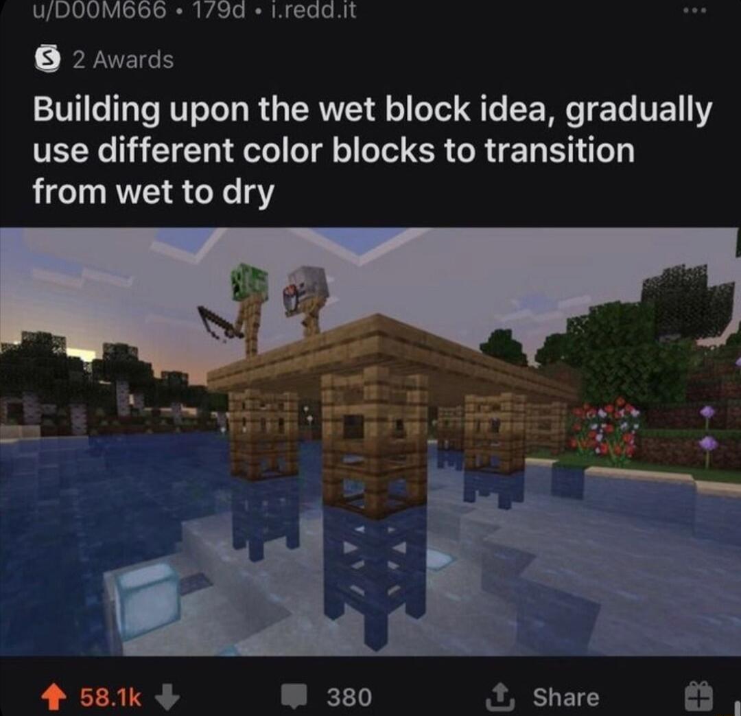 WOOOMBBE 179d reddit 2 Awards Building upon the wet block idea gradually use different color blocks to transition from wet to dry