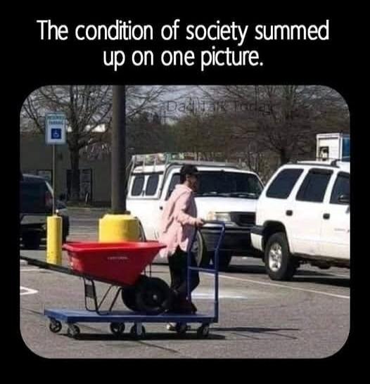 The condition of society summed up on one picture.
