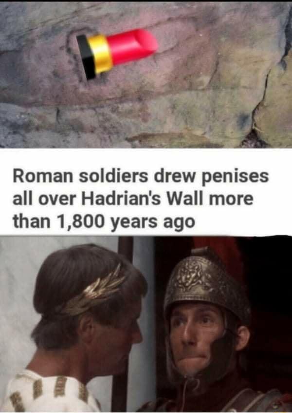 Roman soldiers drew penises all over Hadrians Wall more than 1800 years ago