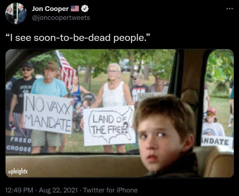 Jon Cooper 2 joncoopertweets TSR Yo Yo o B o B oRYe oFoTo oCYeT o oVg 1249 PM Aug 22 2021 Twitter for iPhone